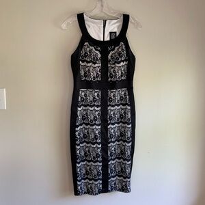 JAX black white bodycon sleeveless dress size 4